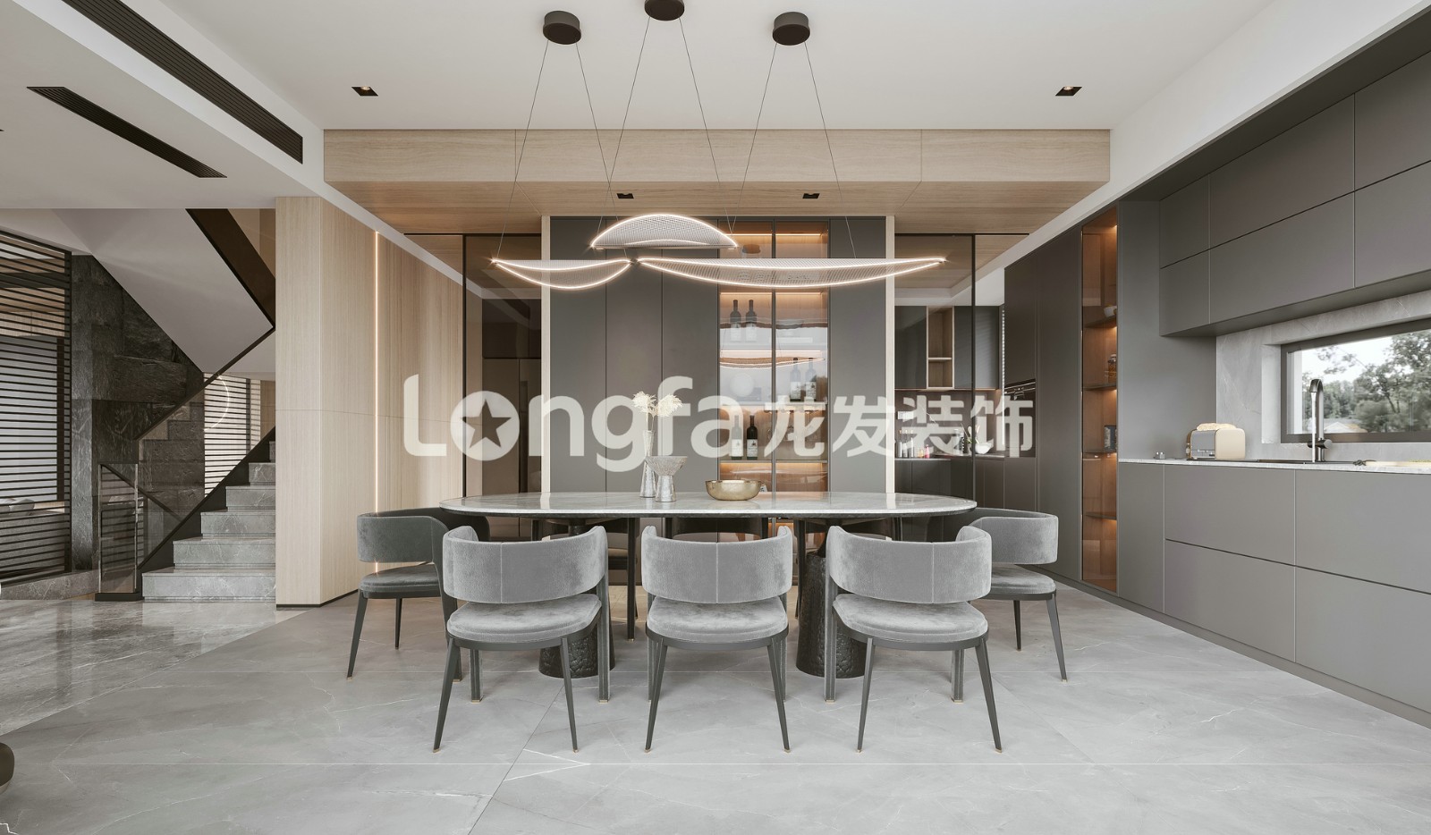龍發(fā)裝飾七彩云南古滇名城聯排別墅效果圖